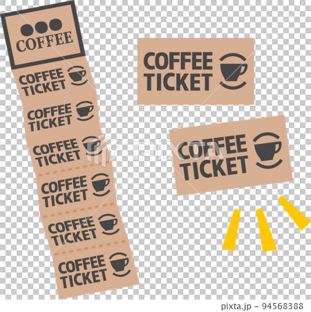 連なったコーヒーチケット 94568388