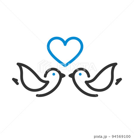 Dove With Heart Icon 94569100