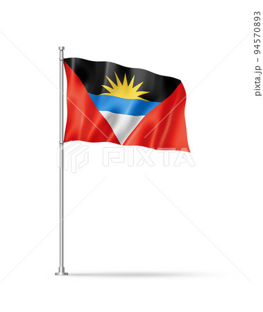Antigua and Barbuda flag isolated on white Antigua and Barbuda flag isolated on white 94570893