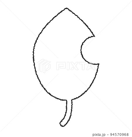 シンプルな落ち葉のモノクロイラスト 94570968