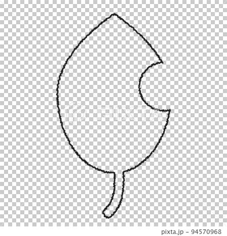 シンプルな落ち葉のモノクロイラスト 94570968