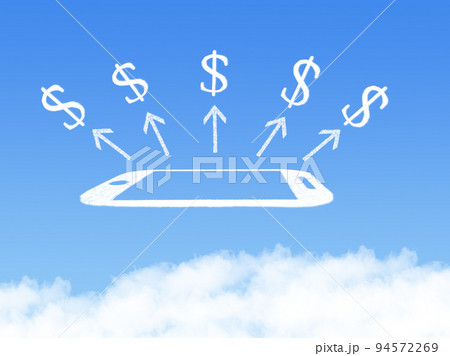Cloud Computing Concept.mobile phone make money cloud shape Cloud Computing Concept.mobile phone make money cloud shape 94572269