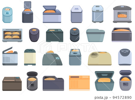 Bread maker icons set cartoon vector. Electric kitchen. Bread maker 94572890