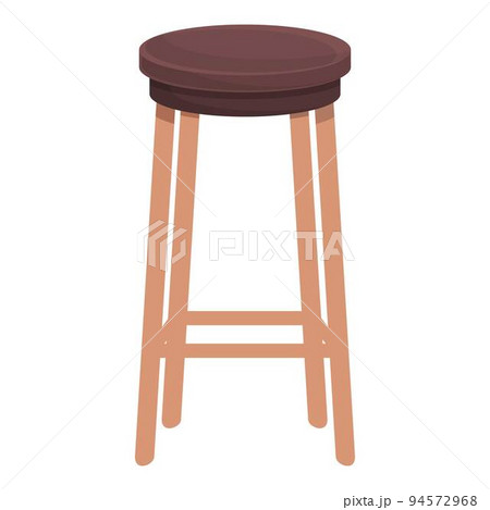 Wood seat icon cartoon vector. Bar stool. Cafe furniture 94572968