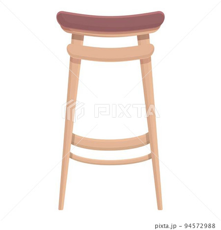 Old wood chair icon cartoon vector. Bar stool. Retro office 94572988