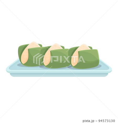 Green food icon cartoon vector. Asian japan. Cuisine rice Green food icon cartoon vector. Asian japan. Cuisine rice 94573130