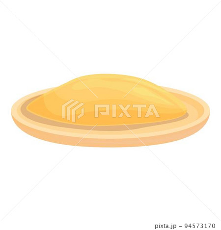Yellow asian food icon cartoon vector. Japan plate. Oden cuisine Yellow asian food icon cartoon vector. Japan plate. Oden cuisine 94573170
