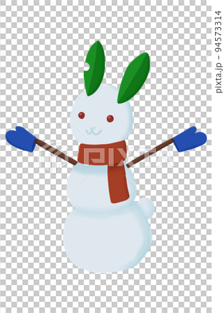帶有兔子圖案的雪人 帶有兔子圖案的雪人 94573314