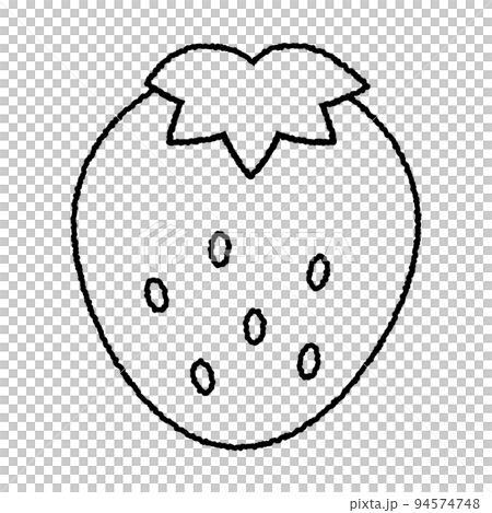 simple cute strawberry line drawing 94574748