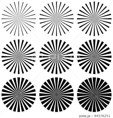 Radiating star rays radial geometry sun, blast section circular beams 94576251