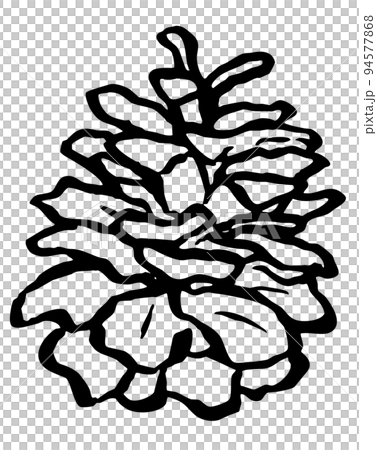 筆で描いた松ぼっくりのイラスト 筆で描いた松ぼっくりのイラスト 94577868