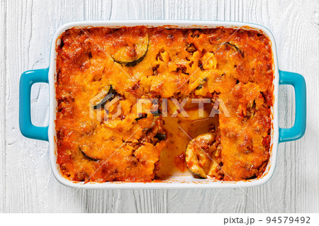 tasty Polenta Ground beef Casserole in baking dish tasty Polenta Ground beef Casserole in baking dish 94579492
