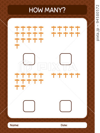 How many counting game with sign board. worksheet for preschool kids, kids activity sheet How many counting game with sign board. worksheet for preschool kids, kids activity sheet 94580572