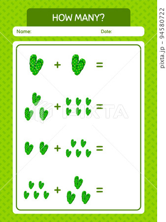 How many counting game with flip flop. worksheet for preschool kids, kids activity sheet 94580722