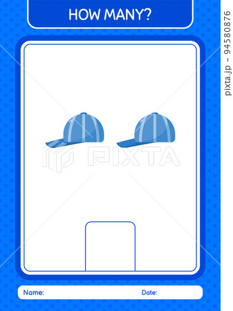 How many counting game with cap. worksheet for preschool kids, kids activity sheet How many counting game with cap. worksheet for preschool kids, kids activity sheet 94580876