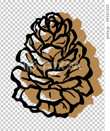 Illustration of pine cones in the style of slippage Illustration of pine cones in the style of slippage 94581503