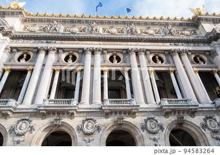 The Palais Garnier also known as Opera Garnier built 1861-1875, historical monument in Paris, France. The view of the building, selective focus. The Palais Garnier also known as Opera Garnier built 1861-1875, historical monument in Paris, France. The view of the building, selective focus. 94583264