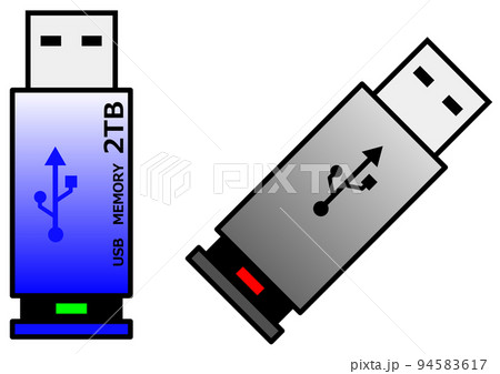 パソコンなどのデータを記録するUSBメモリのイラスト 94583617
