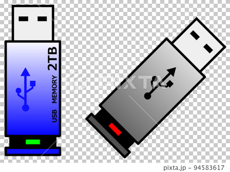 パソコンなどのデータを記録するUSBメモリのイラスト 94583617