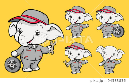 cute elephant worker cartoon mascot character 94583836