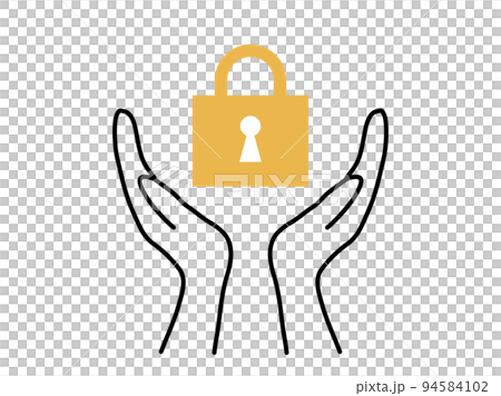 両手で囲むカギ_カラー 両手で囲むカギ_カラー 94584102