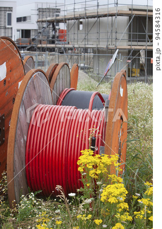 Huge spools with cables for the construction industry Huge spools with cables for the construction industry 94584316