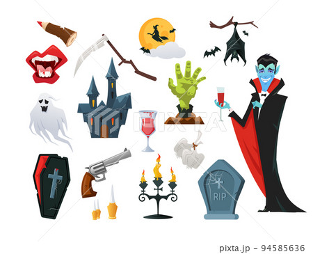 Happy Halloween - colorful vector design style objects Happy Halloween - colorful vector design style objects 94585636