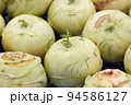 Close up fresh green kohlrabi on retail display 94586127