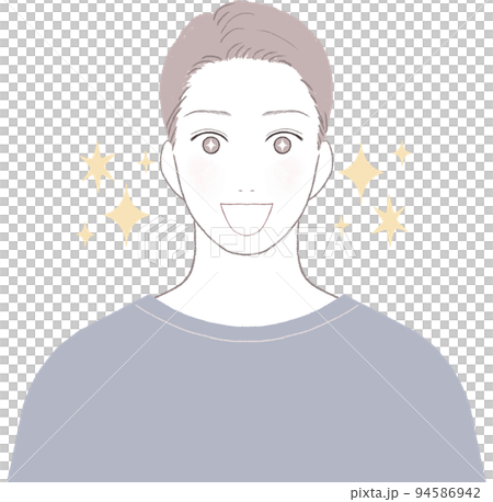 清爽的短髮男人，閃亮的眼睛 94586942