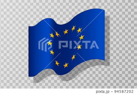 Flying European flag isolated 94587202