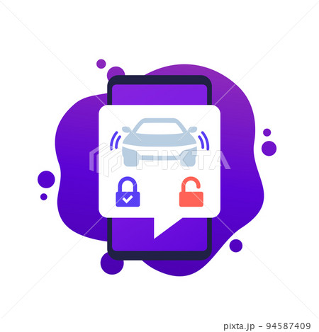 smart lock for a car mobile app, vector design 94587409
