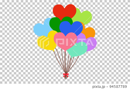 Vector illustration of multiple colorful heart shaped balloons 94587789