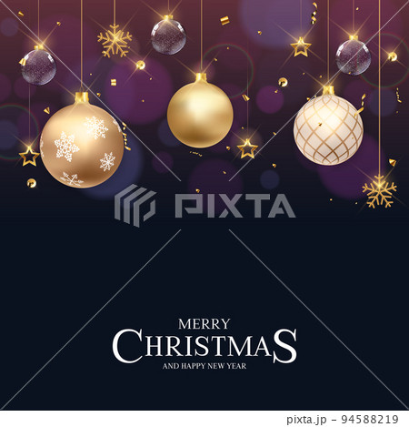 Christmas Holiday Party Background. Happy New Year and Merry Christmas Poster Template. Vector Illustration 94588219