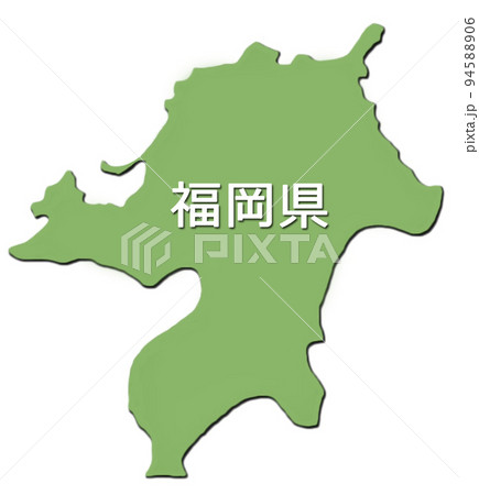 日本地図 アイコン 福岡県のイラスト素材