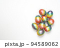 Easter eggs of different colors. Preparing for Easter Week. 94589062