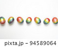 Easter eggs of different colors. Preparing for Easter Week. 94589064