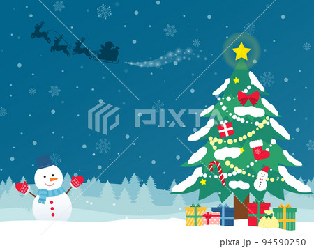 クリスマスの雪の日 94590250