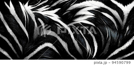 Spectacular zebra fur texture black and white. Digital art 3D illustration. Spectacular zebra fur texture black and white. Digital art 3D illustration. 94590799