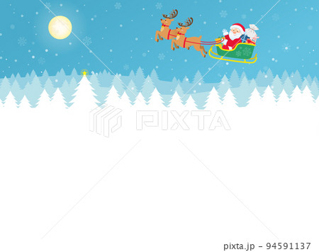クリスマスの夜の風景_背景フレーム クリスマスの夜の風景_背景フレーム 94591137