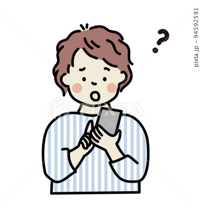 スマートフォンを使う若い男性 94592591