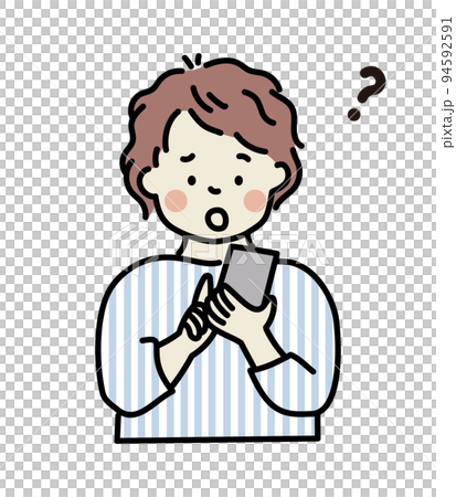 スマートフォンを使う若い男性 94592591