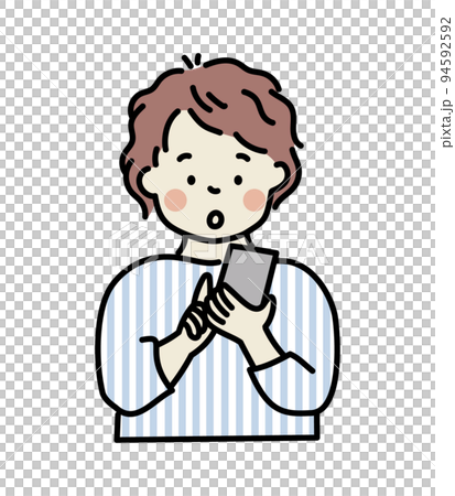 スマートフォンを使う若い男性 スマートフォンを使う若い男性 94592592