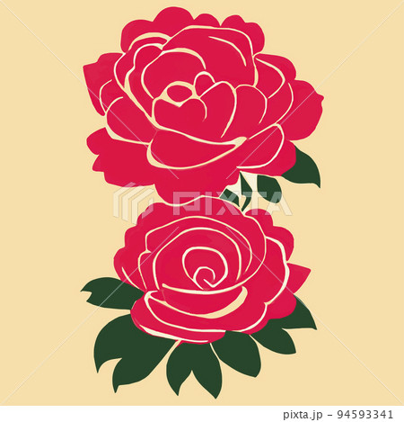 Decorative vintage rose and bud. Vector set of blooming flowers for your design. Decoration for wedding invitations and greeting cards. Antique rose on a pastel background minimalism 94593341