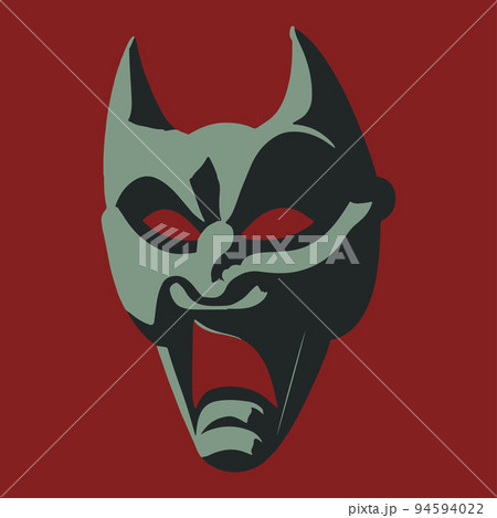 Vector illustration of Japanese ONI demon mask and dragon. traditional japanese demon mask Vector illustration of Japanese ONI demon mask and dragon. traditional japanese demon mask 94594022