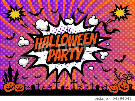 アメコミ風ポップアート吹き出しハロウィンセール 94594049
