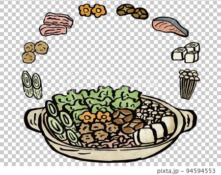 Vegetables in a pot, meat frame 94594553