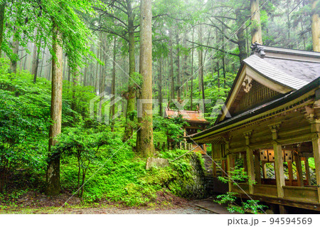 神秘的な神社「パワースポット・本堂周辺風景」上色見熊野座神社(阿蘇郡高森町上色見) 94594569