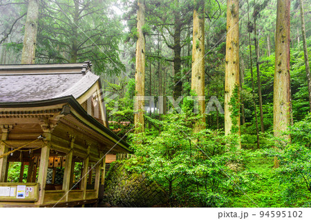 神秘的な神社「パワースポット・本堂周辺風景」上色見熊野座神社(阿蘇郡高森町上色見) 94595102