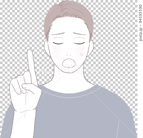 令人耳目一新的短髮男子嘆氣指著 ver 令人耳目一新的短髮男子嘆氣指著 ver 94595590