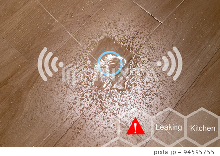 Water leak sensor alert , smart water sensor can automatically shut off a solenoid valve. Water leak sensor alert , smart water sensor can automatically shut off a solenoid valve. 94595755